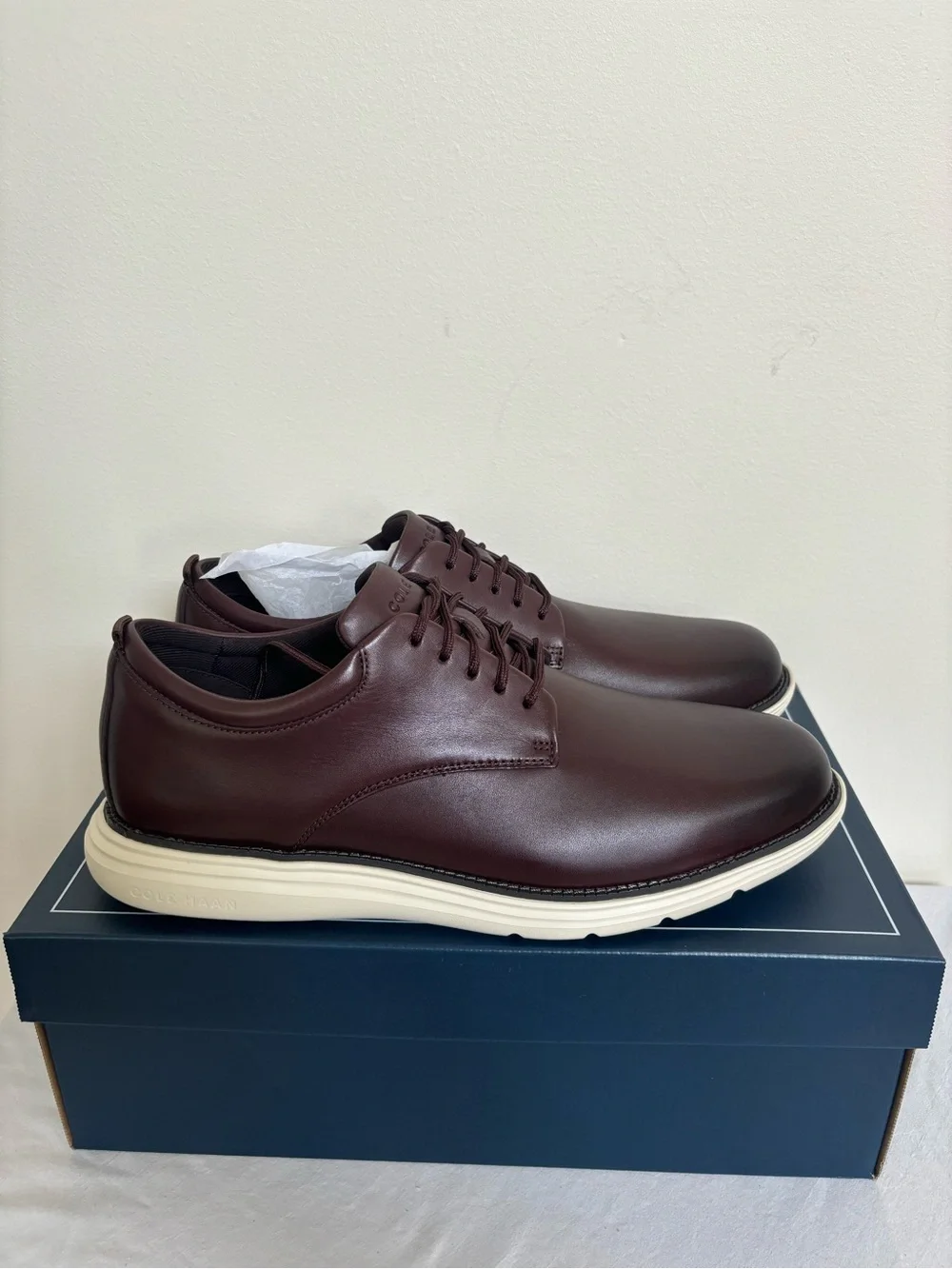 Cole Haan Men's Grand+ Plain Toe Leather Oxford Shoes 11.5 M Brown C42675 New